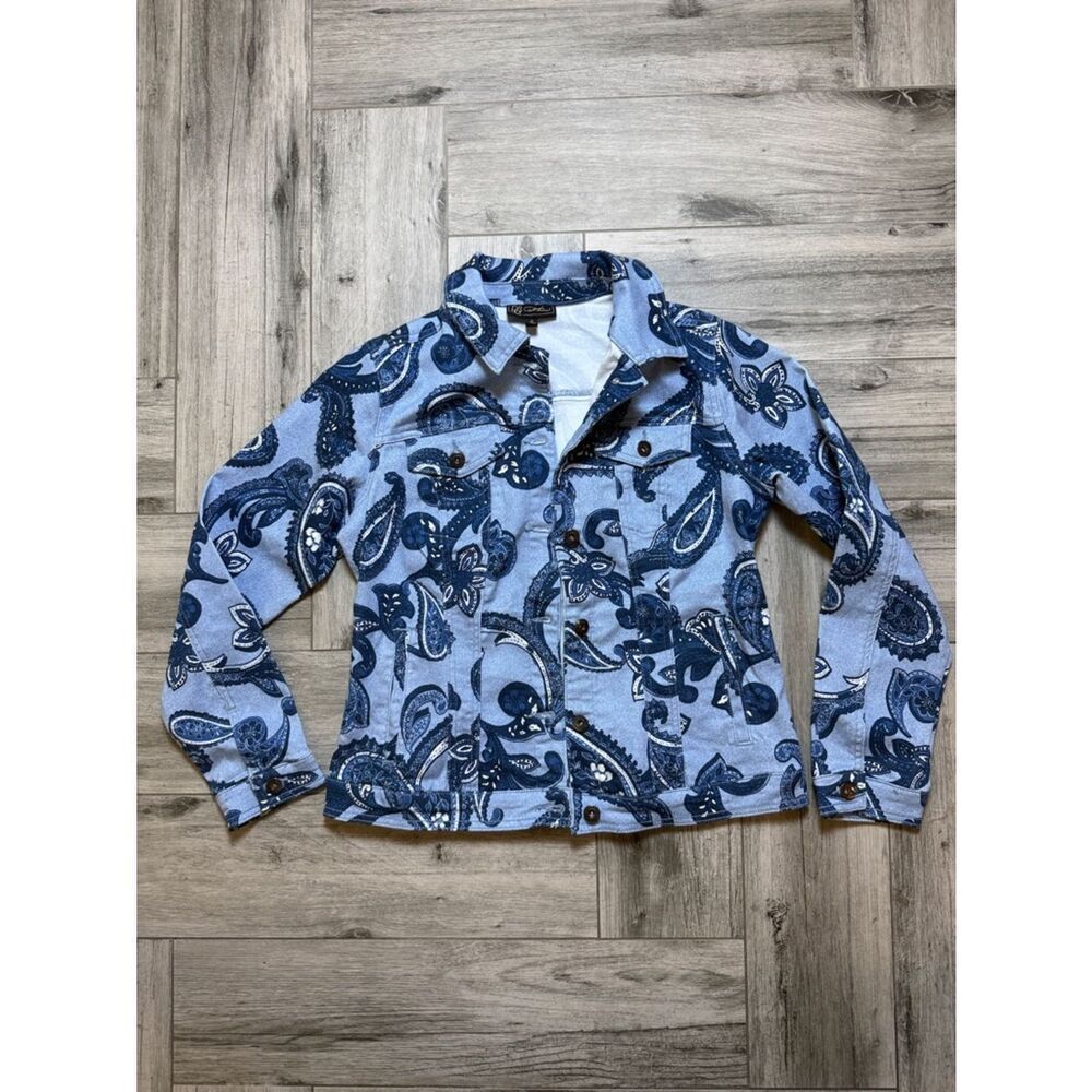DC Blue Paisley Print Button-Front Jacket